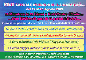 12 maratone in 12 giorni Rieti